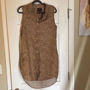 Tahari Brown High Low Sleeveless Dress